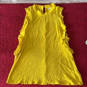 Maeve  anthropologie Sunny Yellow Textured Top size medium petite.